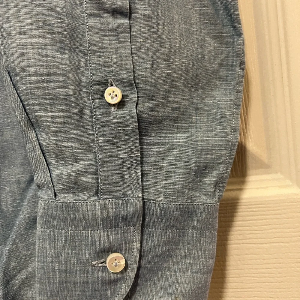 Loro Piana Ladies Linen Long Sleeve Vibrant Dress Shirt | Size IT 50/ US 14 - Picture 3 of 5